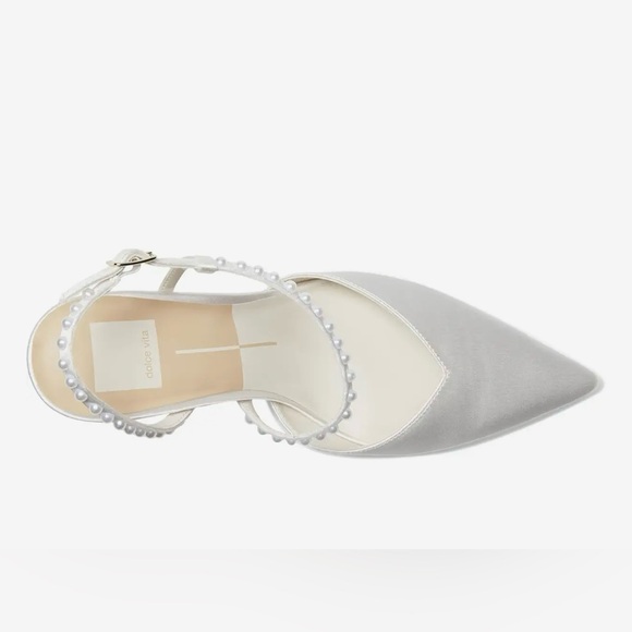 DOLCE VITA Women's KAMRA PEARL Satin White Heels Size 7.5 - Picture 5 of 8